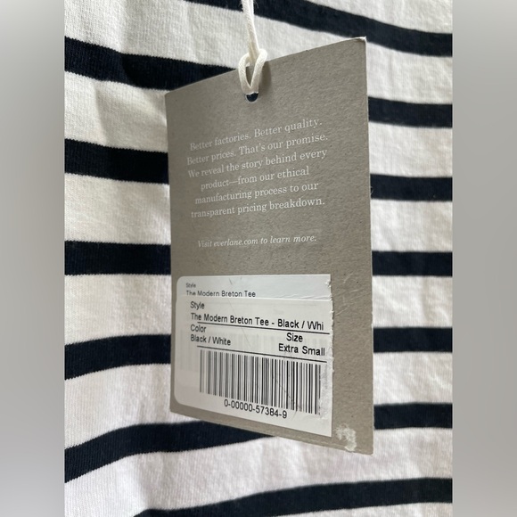 New Everlane The Mariner Tee Striped Shirt Women Size XS - Picture 12 of 16